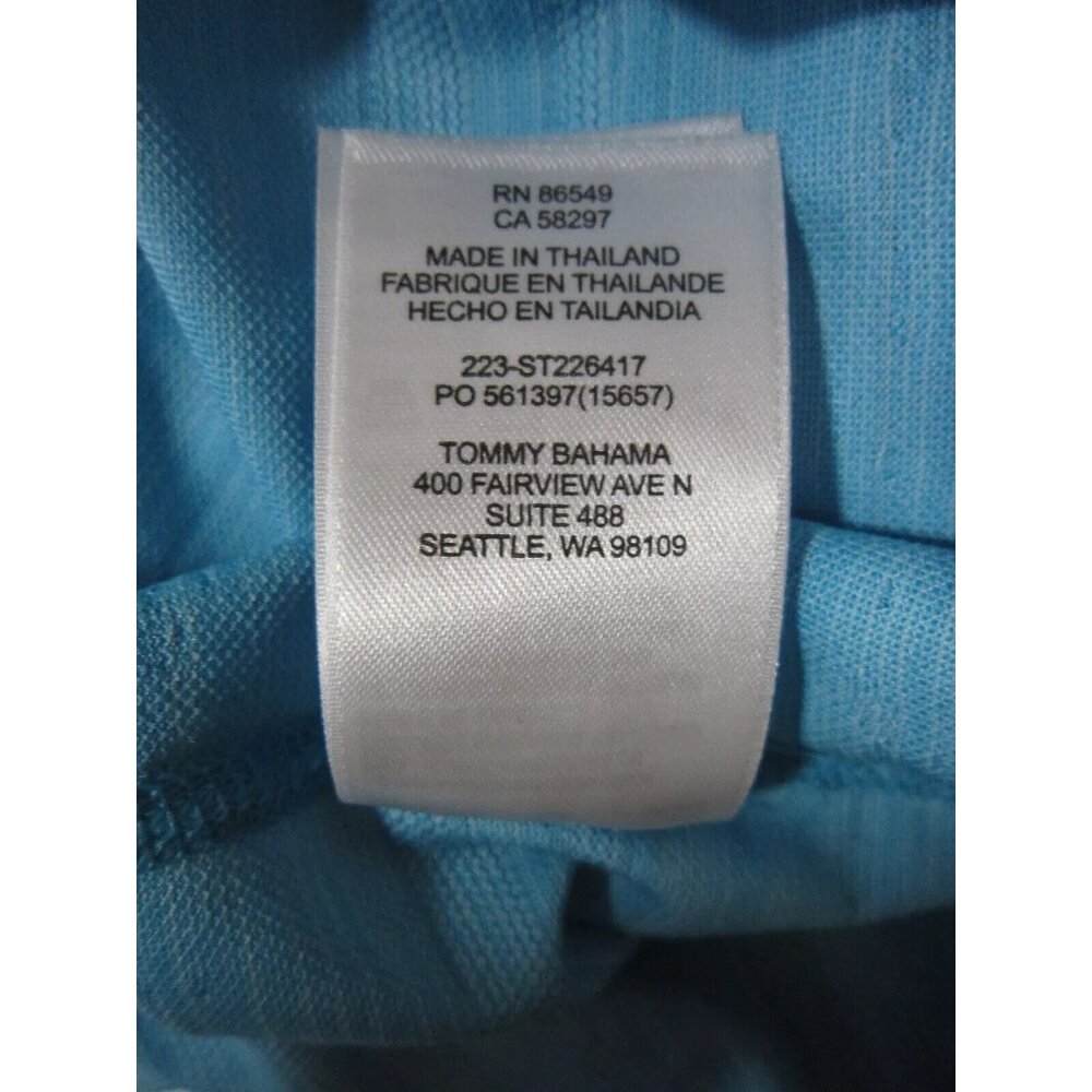 Tommy Bahama Men's Small Bowtie Blue Palm Boulevard Performance Crew T-Shirt - Picture 6 of 6